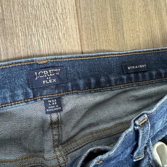 J.Crew Flex Jeans 32x32 Blue Denim Medium Stretch Straight Fit Zip Fly 5-Pocket - Picture 4 of 8